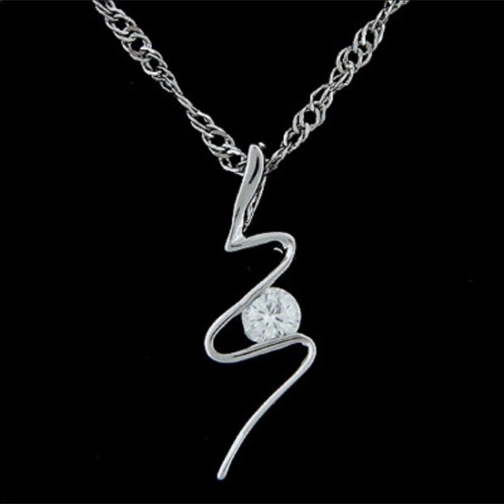 Silver Plated Clear CZ Necklace